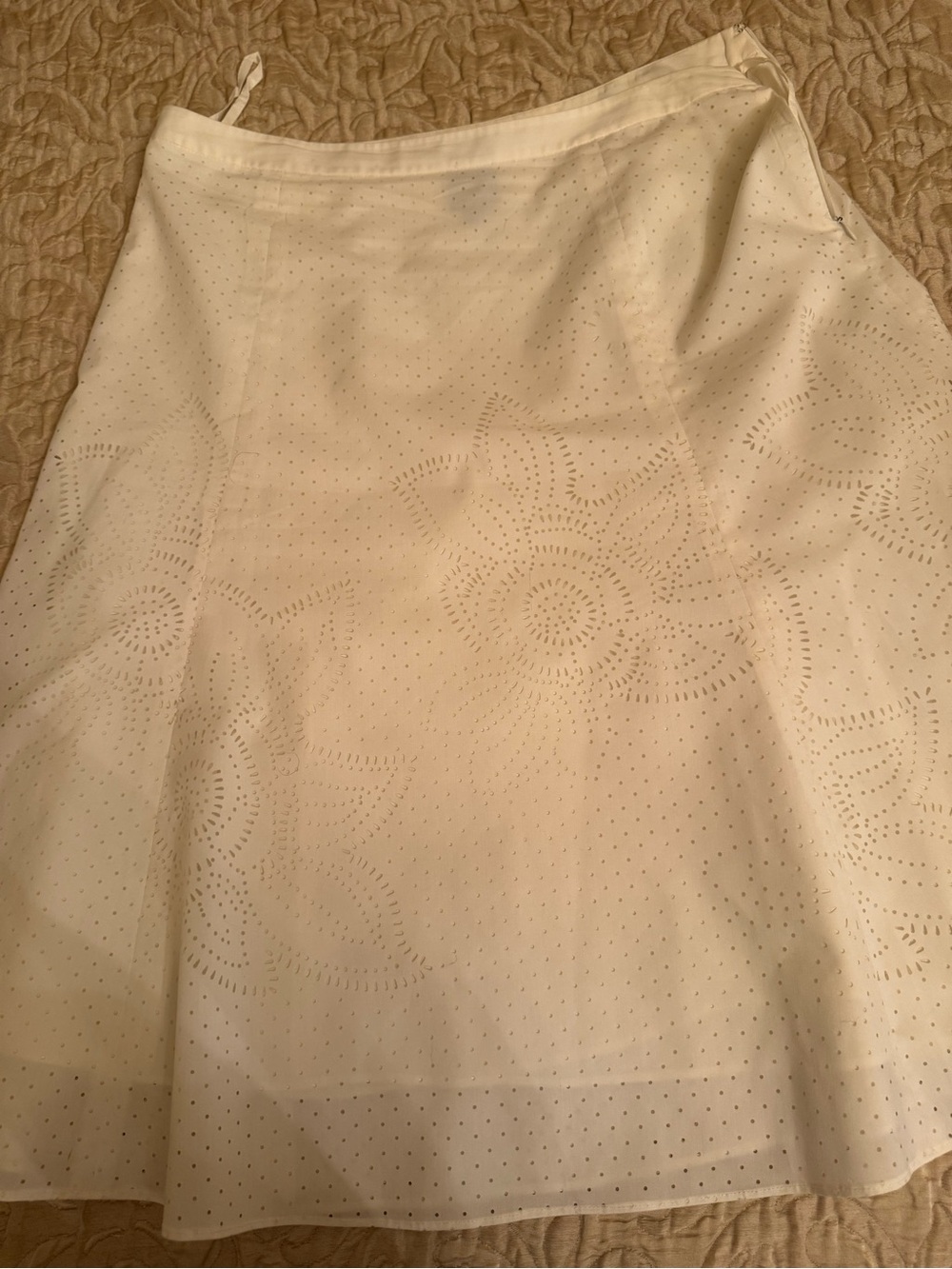 White Eyelet A-Line Women's Skirt